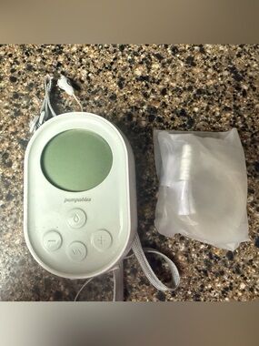 White Portable Electronic Device with Green Screen